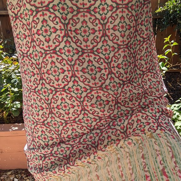 Charlie Jade lined peach-green-beige shift Dress, Sz M - Picture 6 of 12